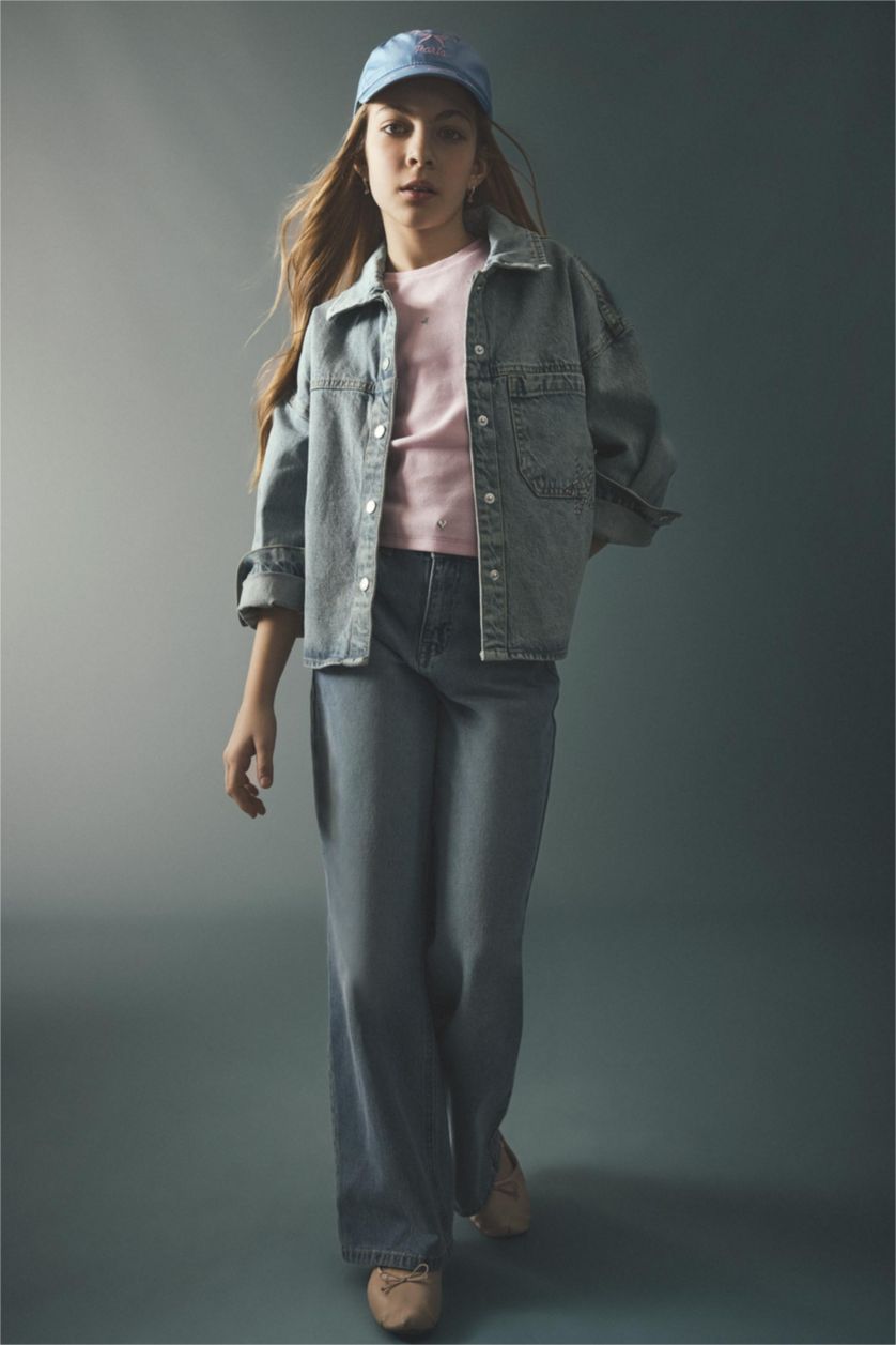 GIRLS & TEENS Light Blue Girl Straight Wide Leg Jeans