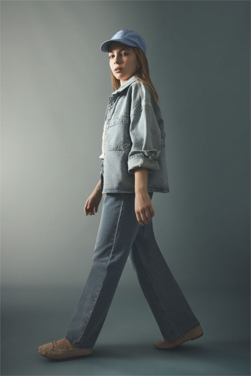 GIRLS & TEENS Light Blue Girl Straight Wide Leg Jeans