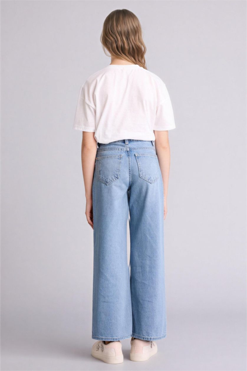 GIRLS & TEENS Light Blue Girl Straight Wide Leg Jeans