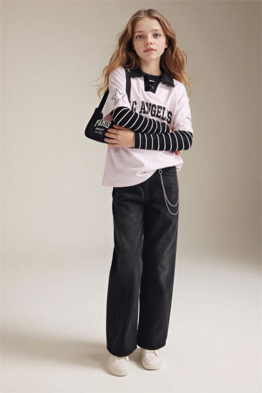 Girls & Teens Grey Denim Trousers