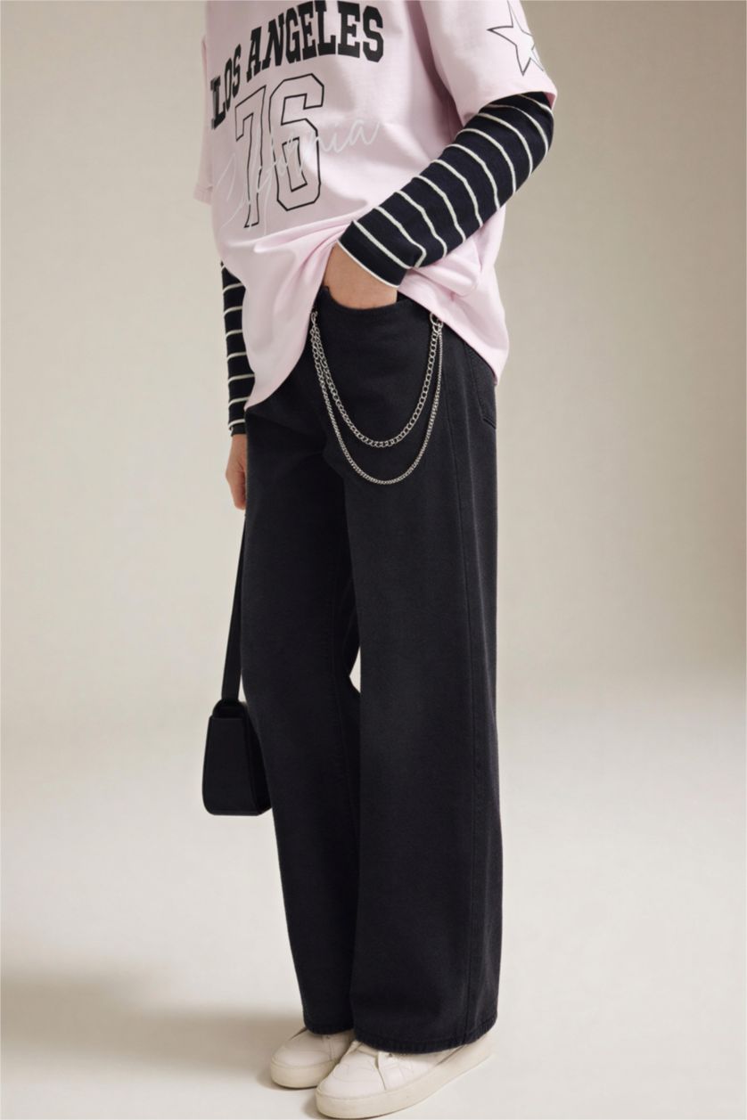 Girls & Teens Grey Denim Trousers