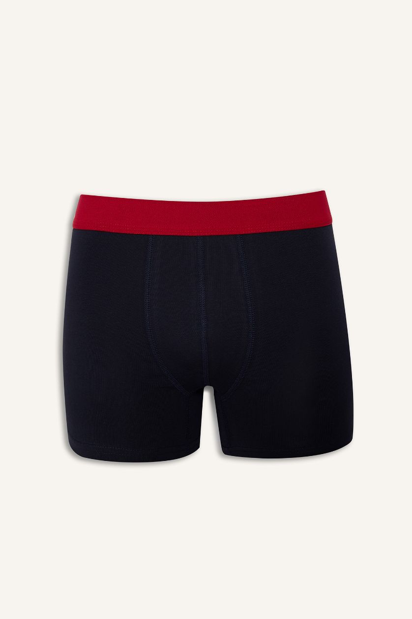Erkek Lacivert Regular Fit Desenli 3'lü Boxer