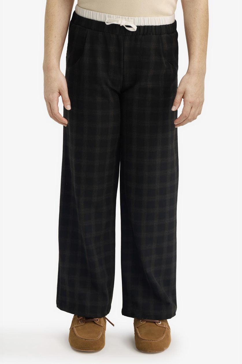 Girls & Teens Dark Brown Girl Wide Leg Poplin Trousers