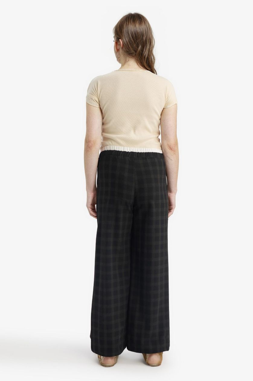 Girls & Teens Dark Brown Girl Wide Leg Poplin Trousers