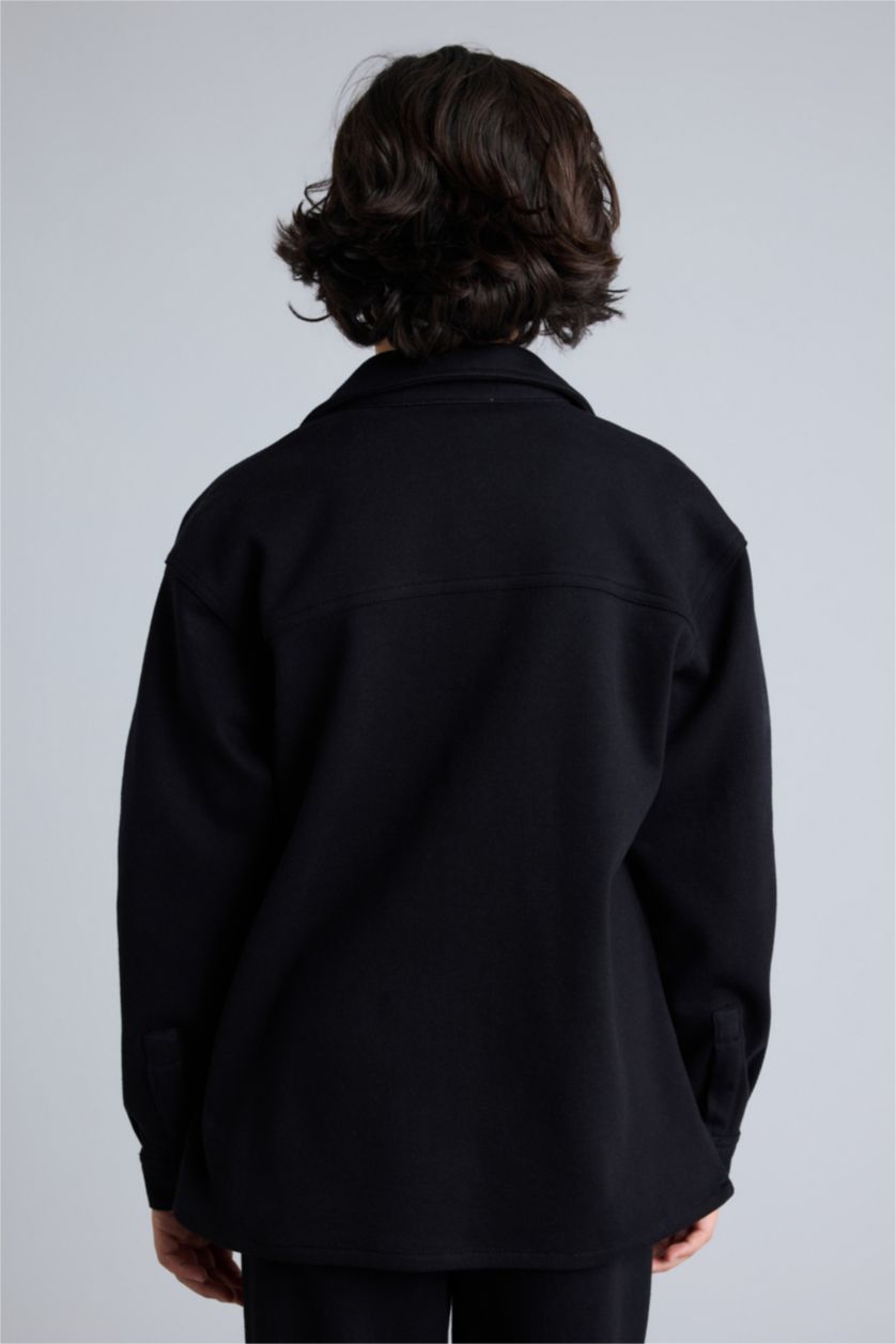 Erkek Çocuk - Genç Erkek Siyah Oversıze Gömlek Erkek Çocuk