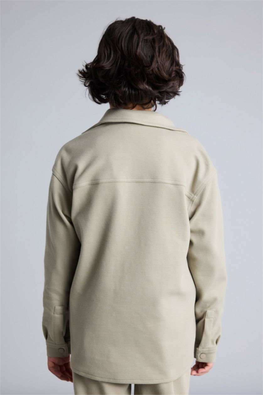 Erkek Çocuk - Genç Erkek Haki Oversıze Gömlek Erkek Çocuk