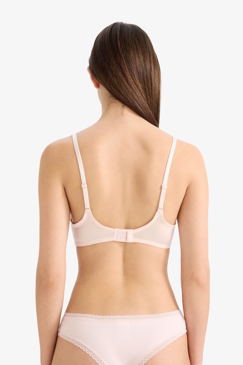 حريمي زهري فاتح حمالة صدر برا تيشيرت ستان مبطن مفصل بالدانتيل