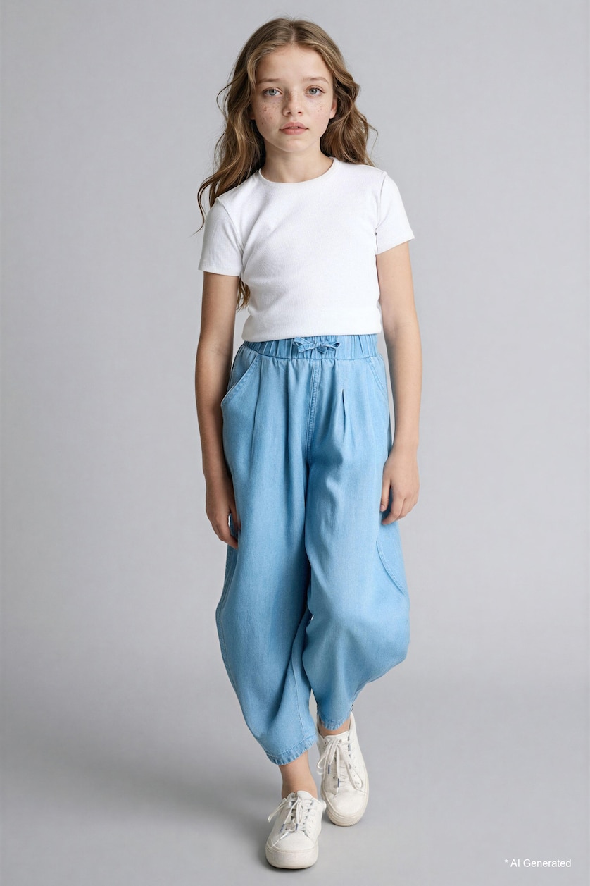 GIRLS & TEENS Light Blue Balloon Fit Jeans