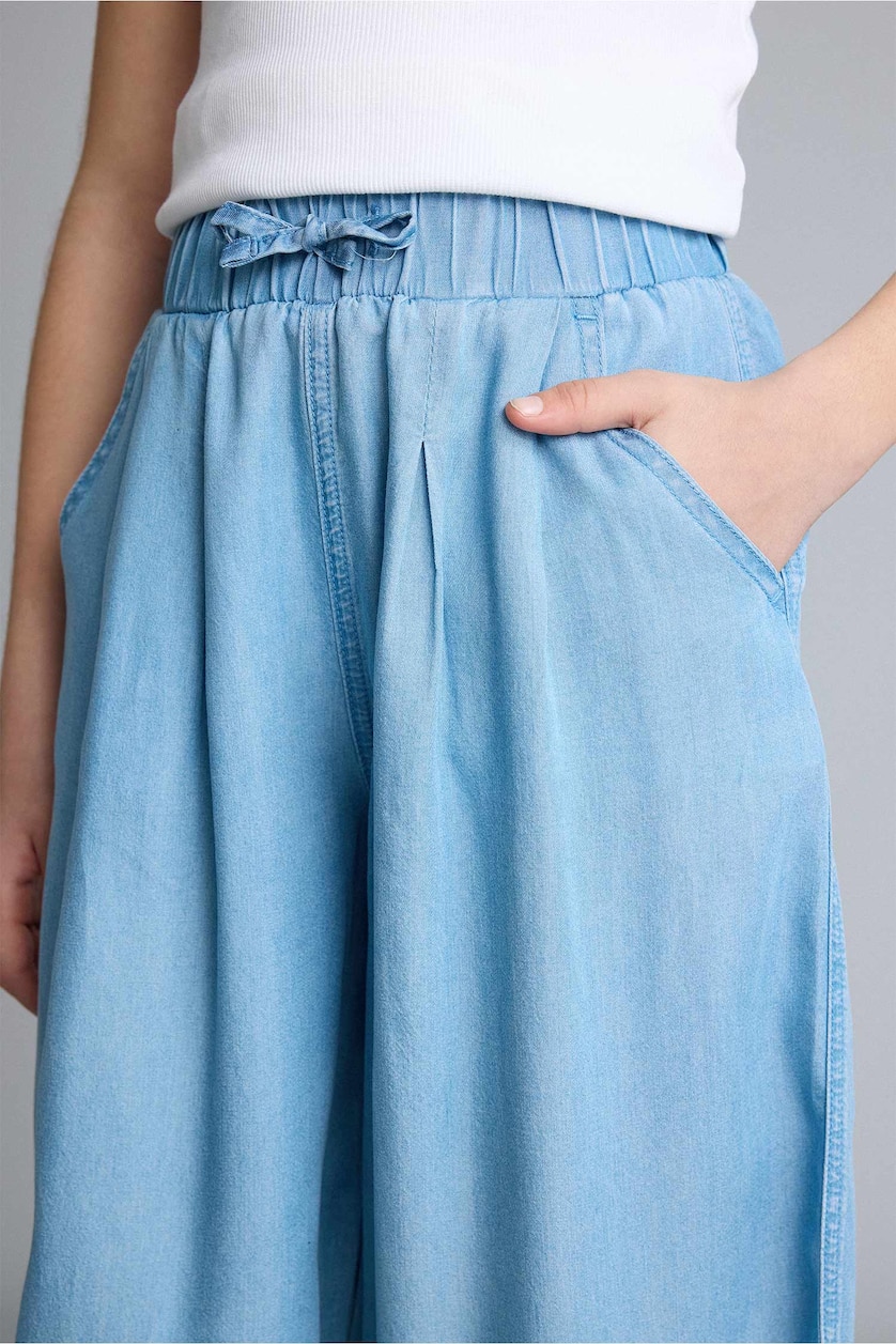 Kız Çocuk - Genç Kız Açık Mavi Balloon Fit Jean Pantolon Kız Çocuk