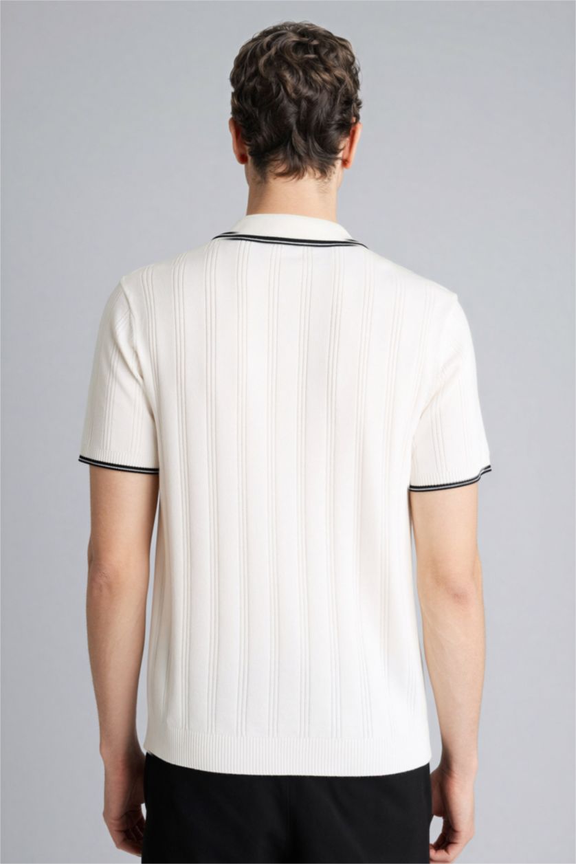 Мужчины Кремовый Man Short Sleeve Polo T-Shirt