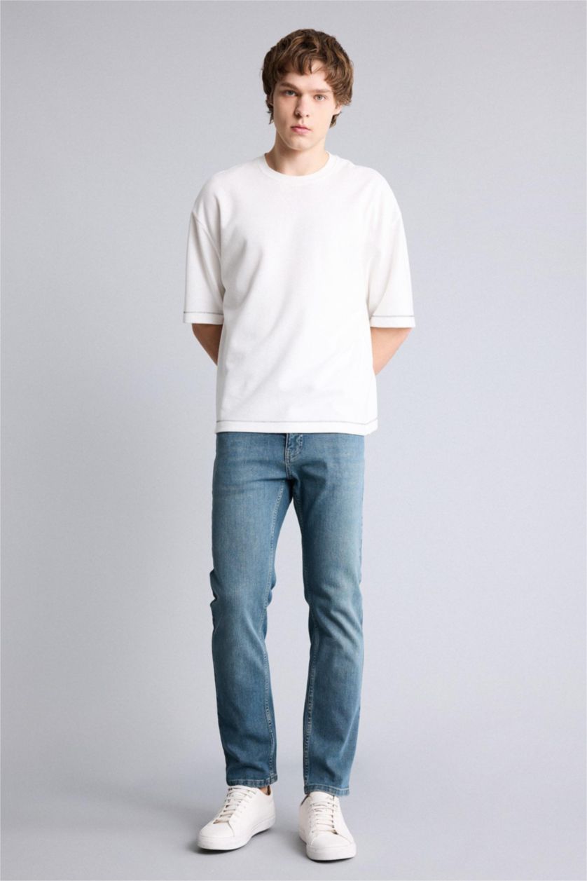 Erkek Açık Yeşil Sergio Regular Fıt Boru Paça Pantolon