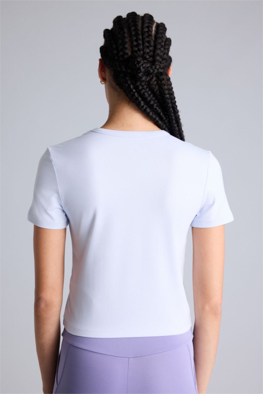Kadın Açık Lila Standart Fıt Sporcu Tişört