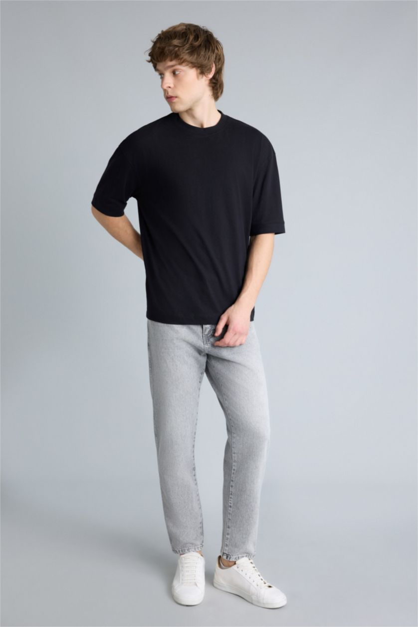 Ерлер қара 100% мақта Loose Fit футболка