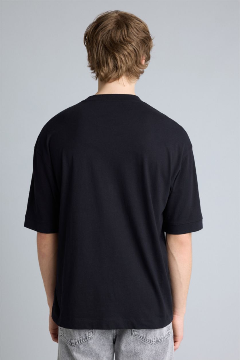 Ерлер қара 100% мақта Loose Fit футболка