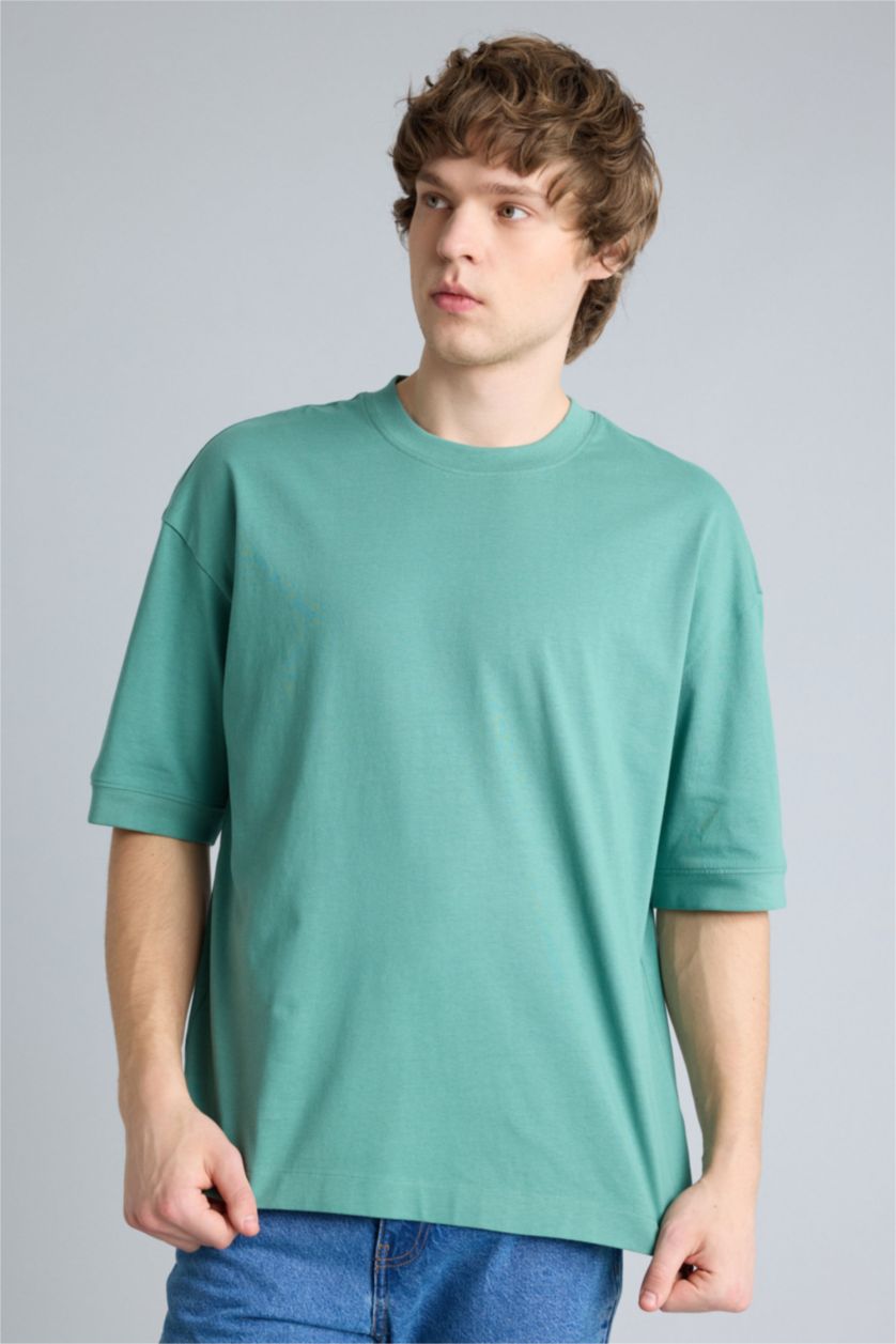 Ерлер Жасыл 100% мақта Loose Fit футболка