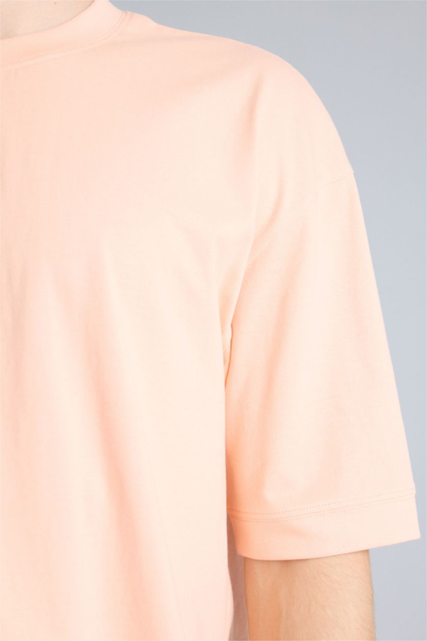 Ерлер Светло-красный 100% мақта Loose Fit футболка