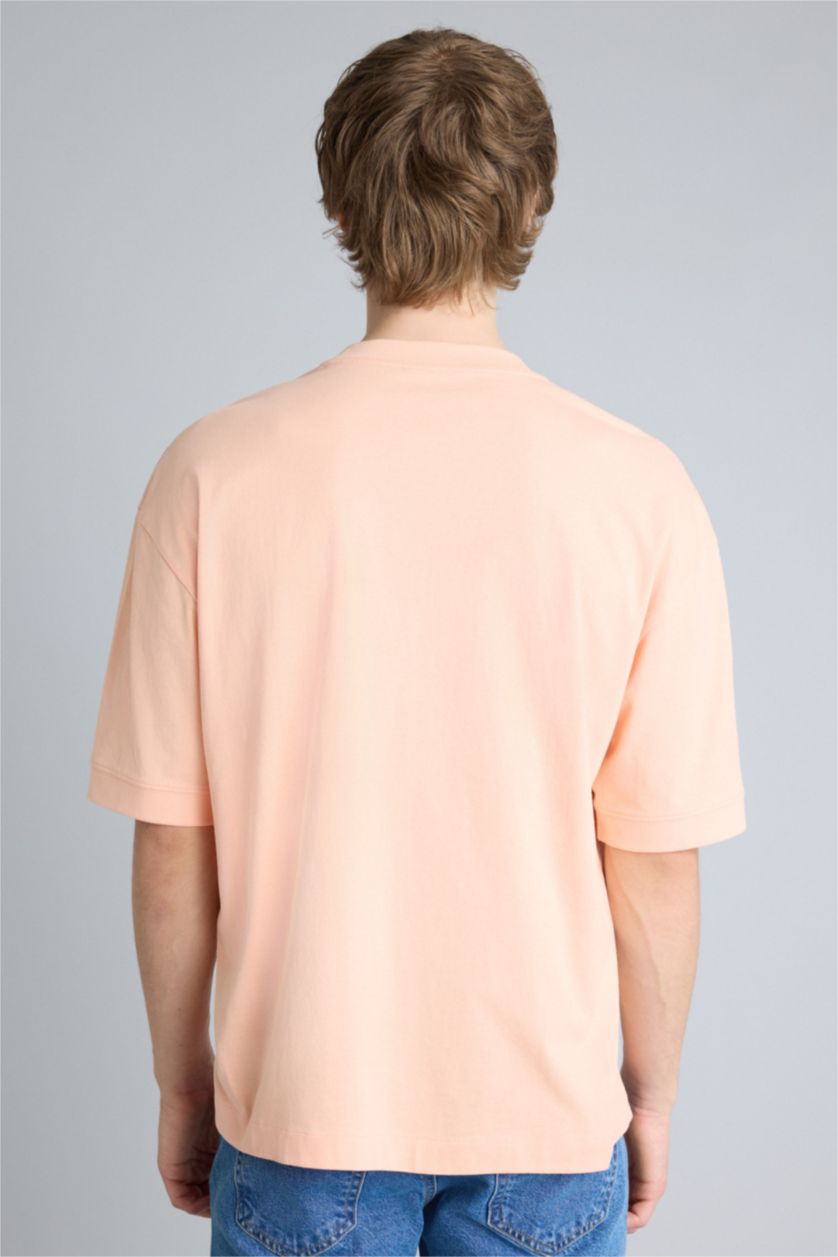 Ерлер Светло-красный 100% мақта Loose Fit футболка