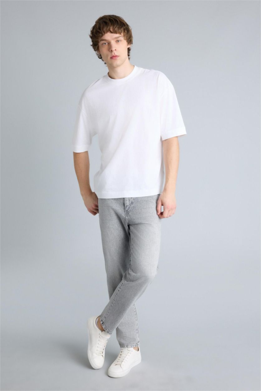 Ерлер ақ 100% мақта Loose Fit футболка