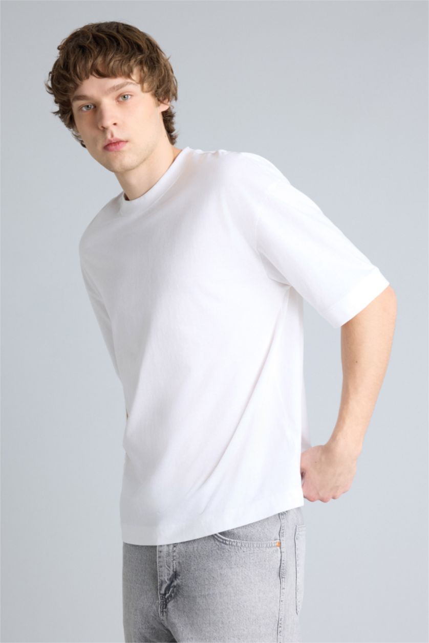 Ерлер ақ 100% мақта Loose Fit футболка