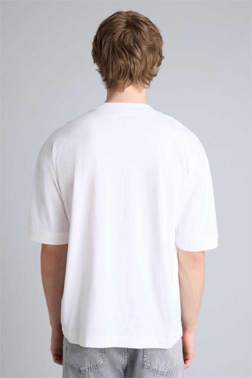 Ерлер ақ 100% мақта Loose Fit футболка