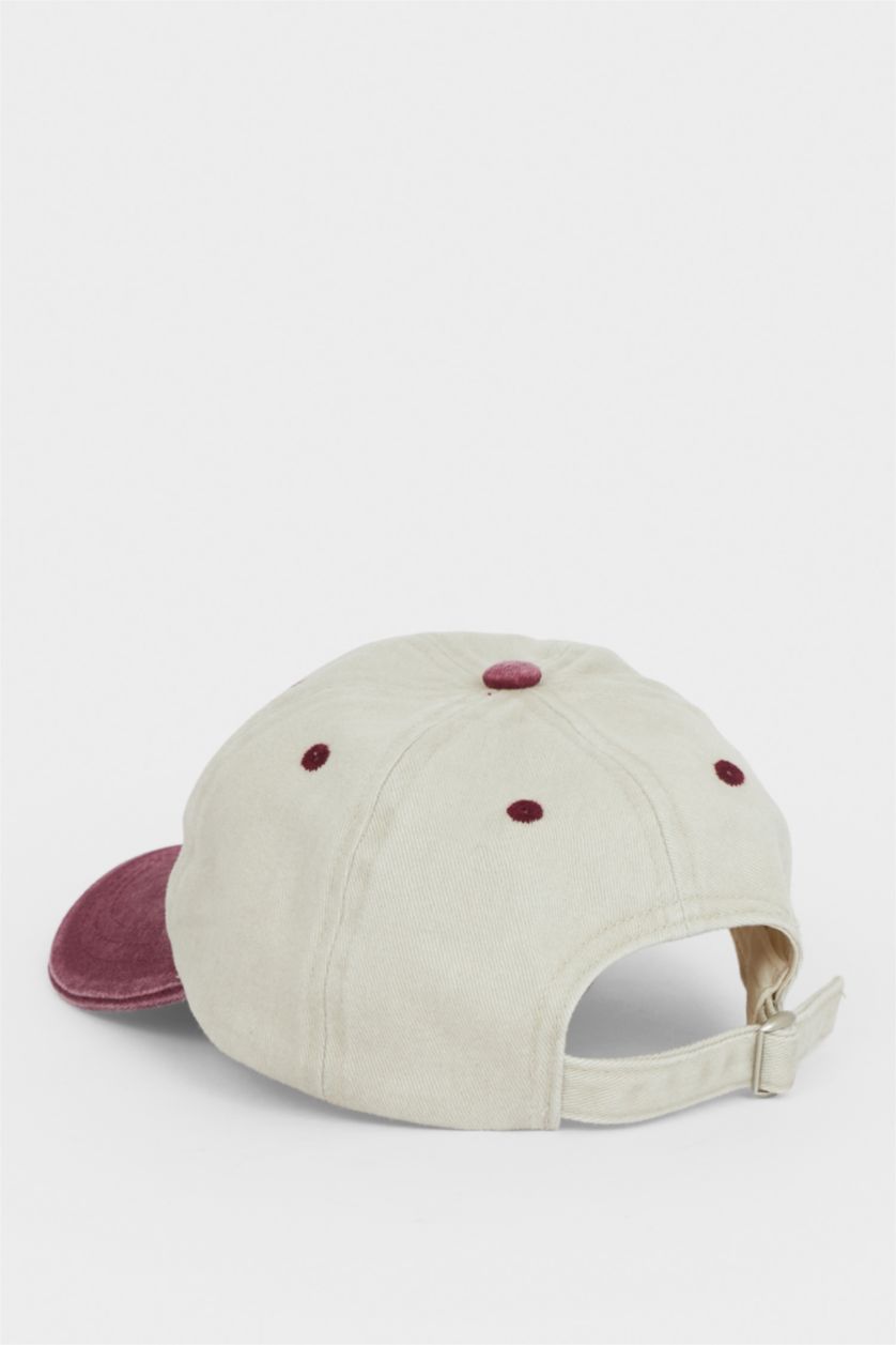 Erkek Çocuk - Genç Erkek Bordo Pamuklu Cap Şapka Erkek Çocuk