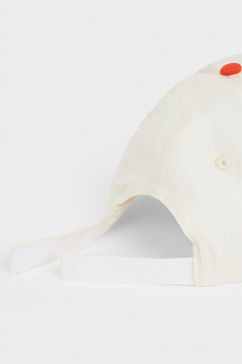 Erkek Çocuk - Genç Erkek Bej Nakışlı Pamuklu Cap Şapka Erkek Çocuk