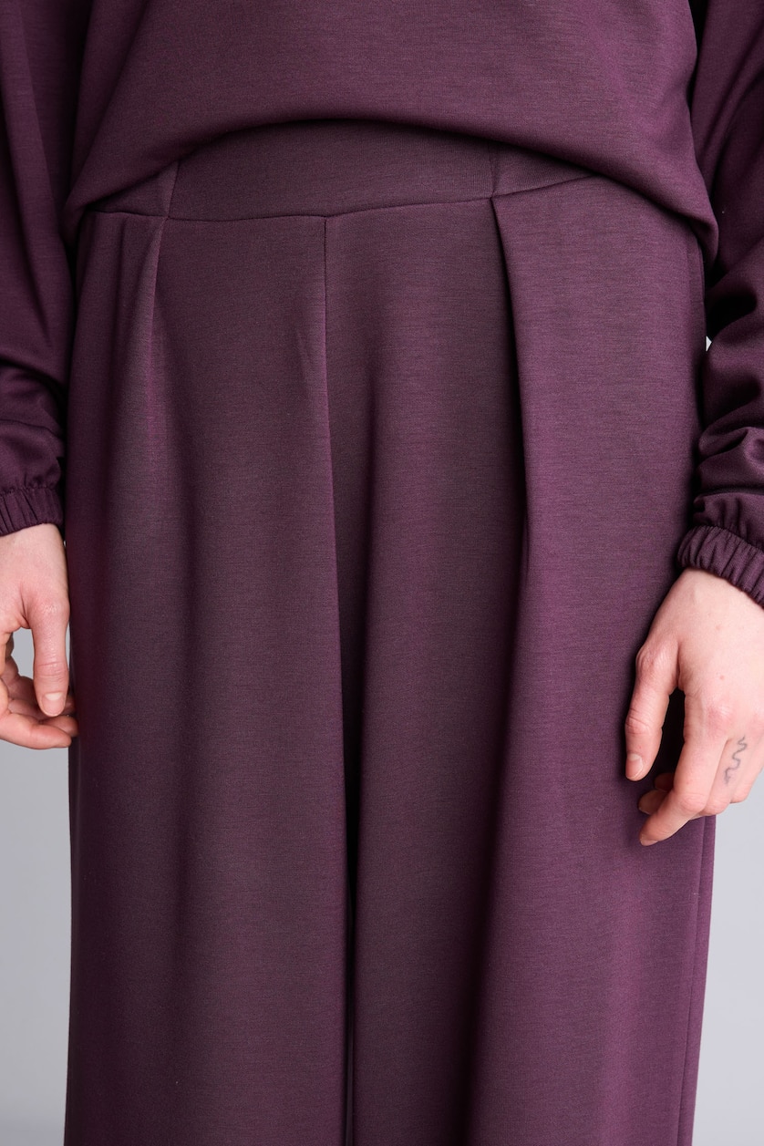 Women Dark Purple Wide Leg Trousers