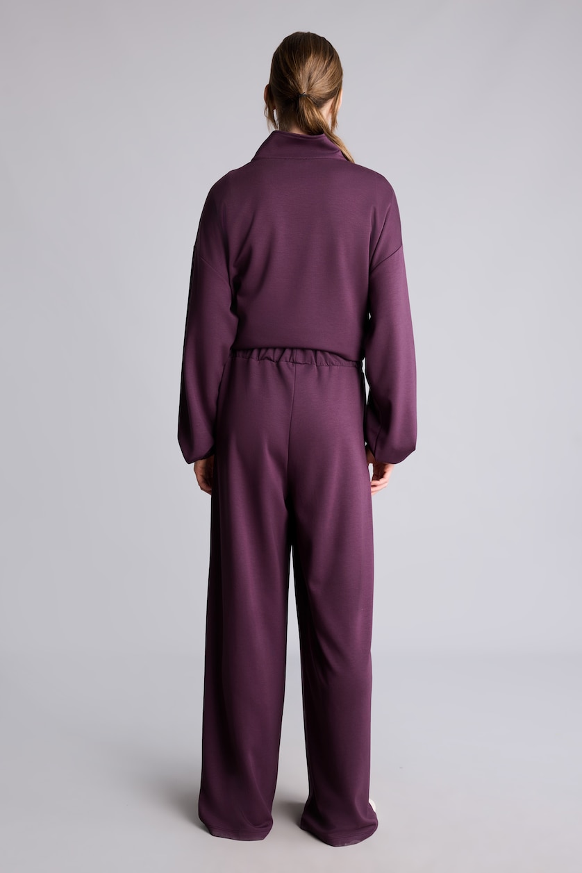Women Dark Purple Wide Leg Trousers