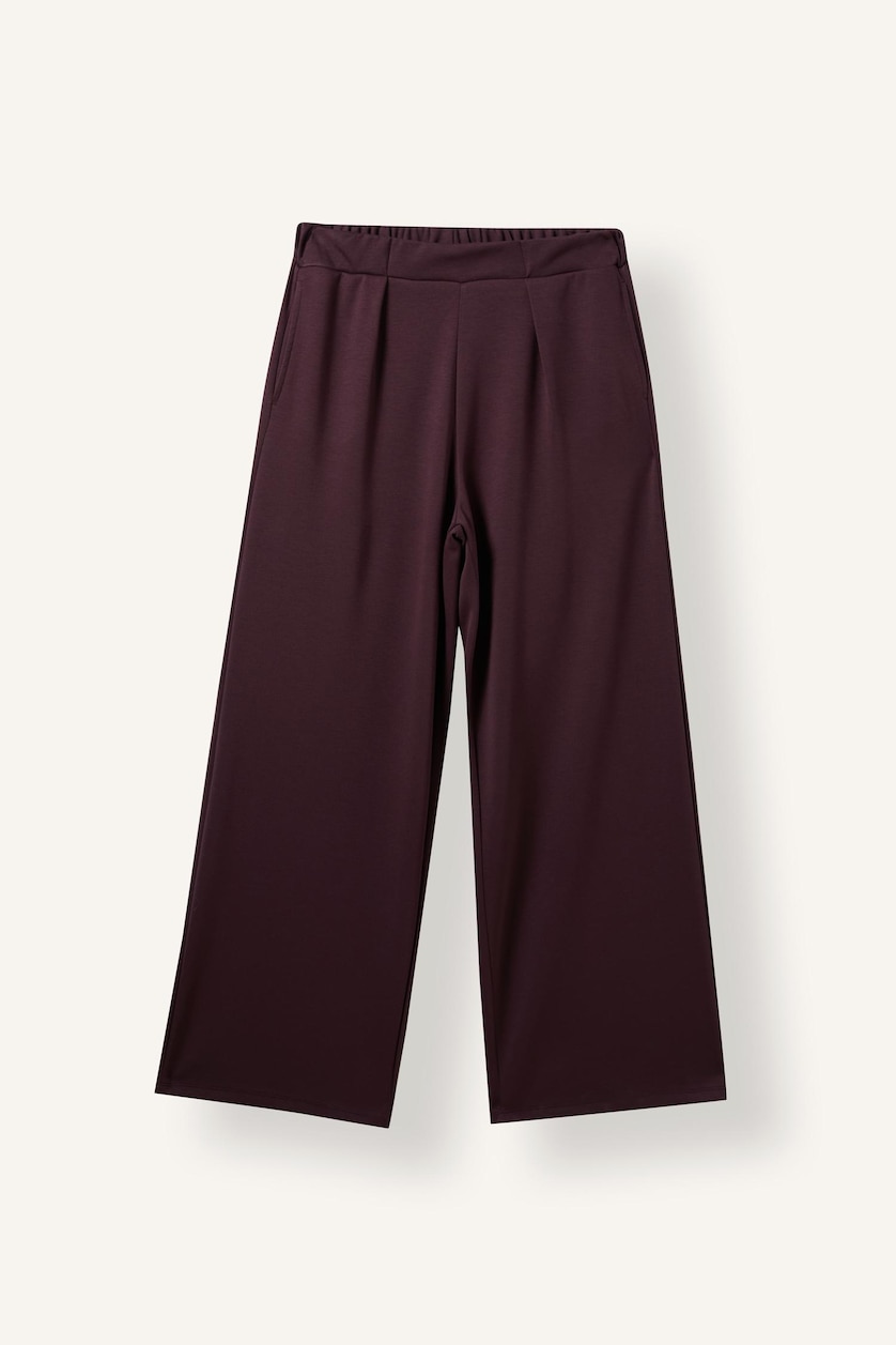 Women Dark Purple Wide Leg Trousers