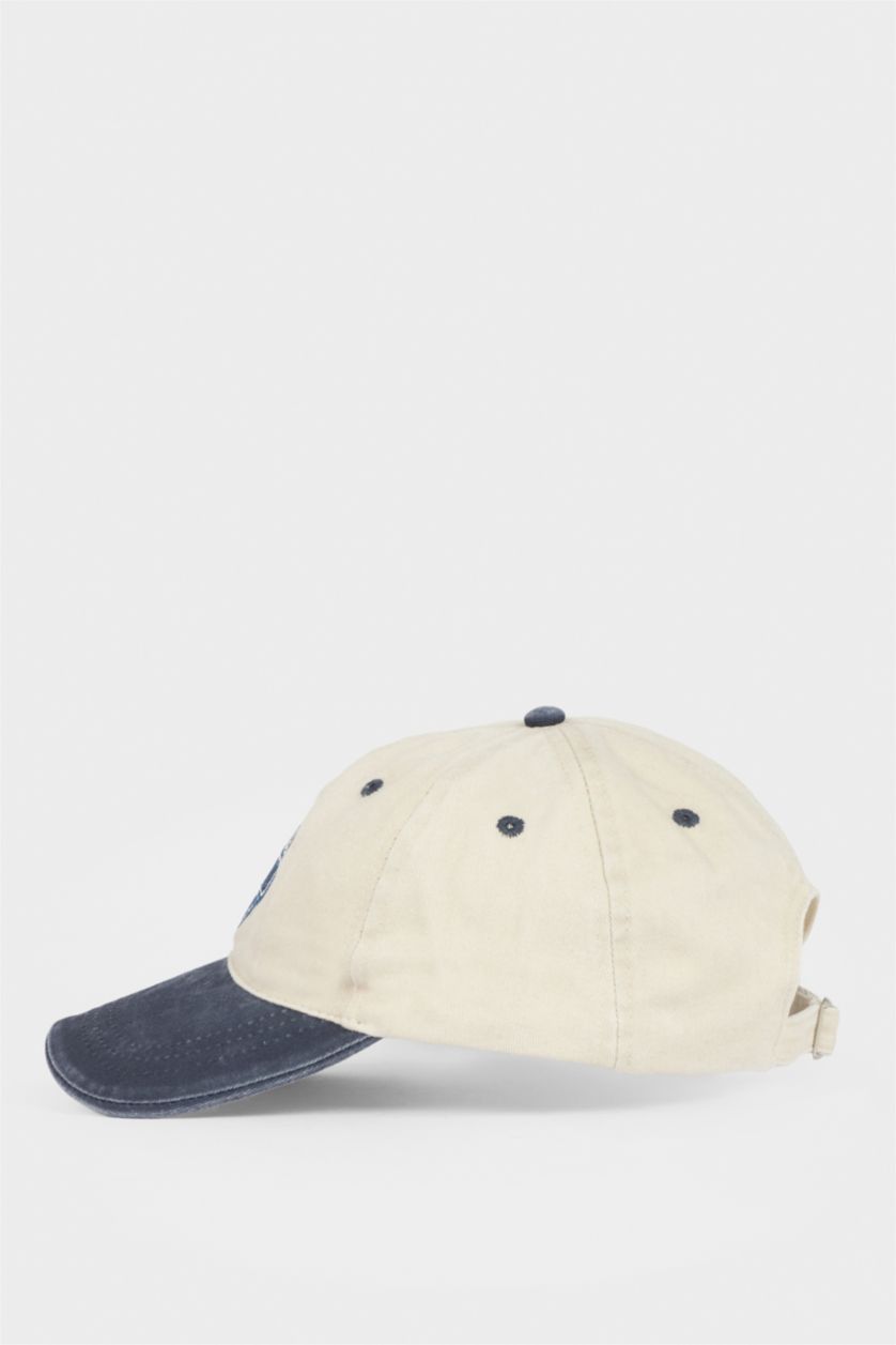 Erkek Lacivert Erkek Nakışlı Pamuklu Cap Şapka