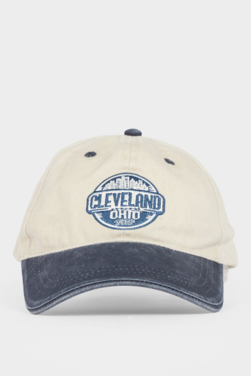 Erkek Lacivert Erkek Nakışlı Pamuklu Cap Şapka