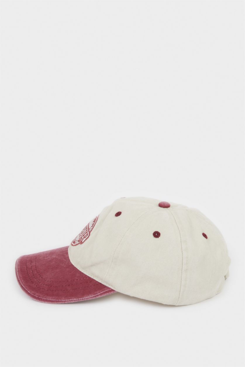 Erkek Kırmızı Erkek Nakışlı Pamuklu Cap Şapka