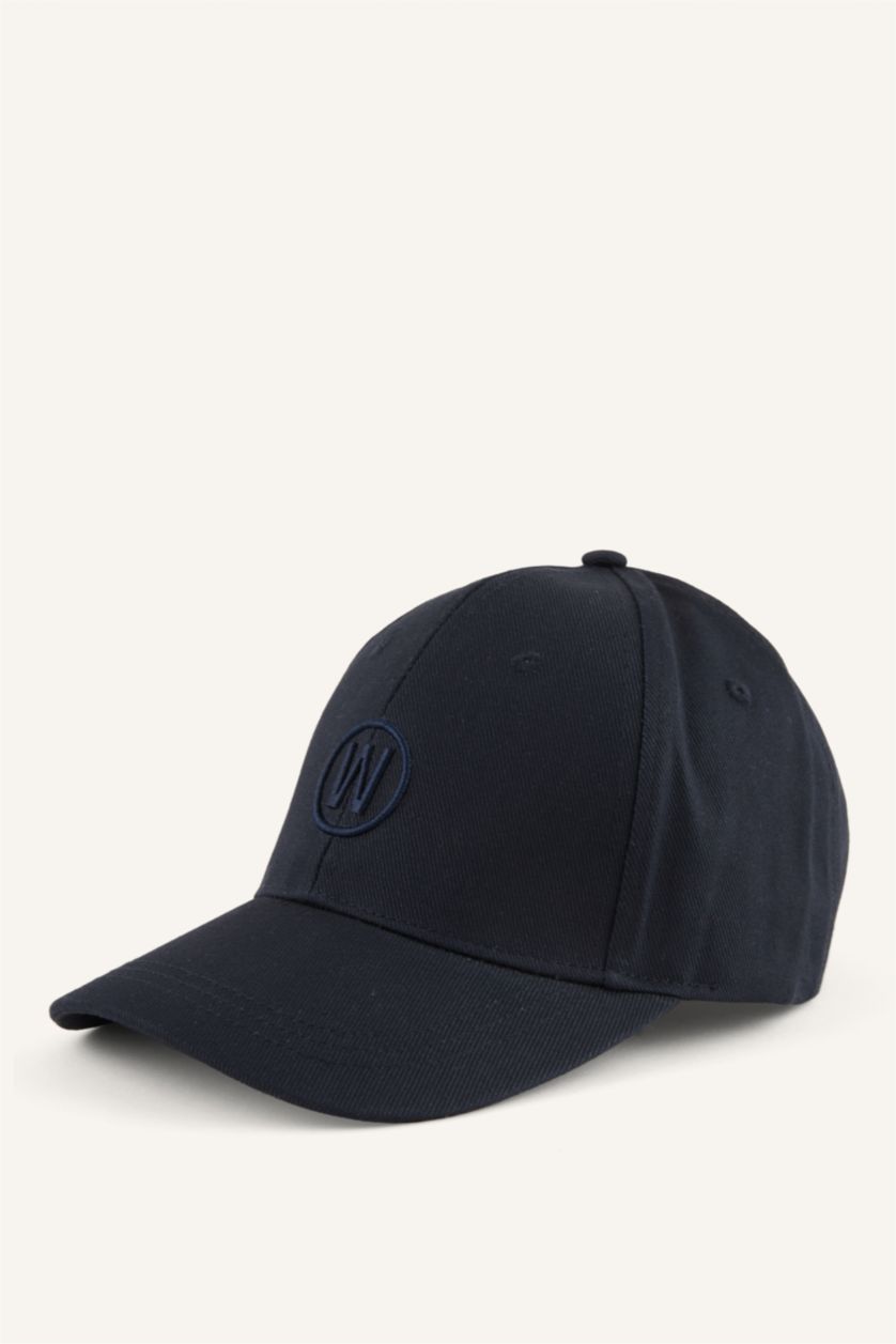 Men Black Man Gabardine Embroidered Hat