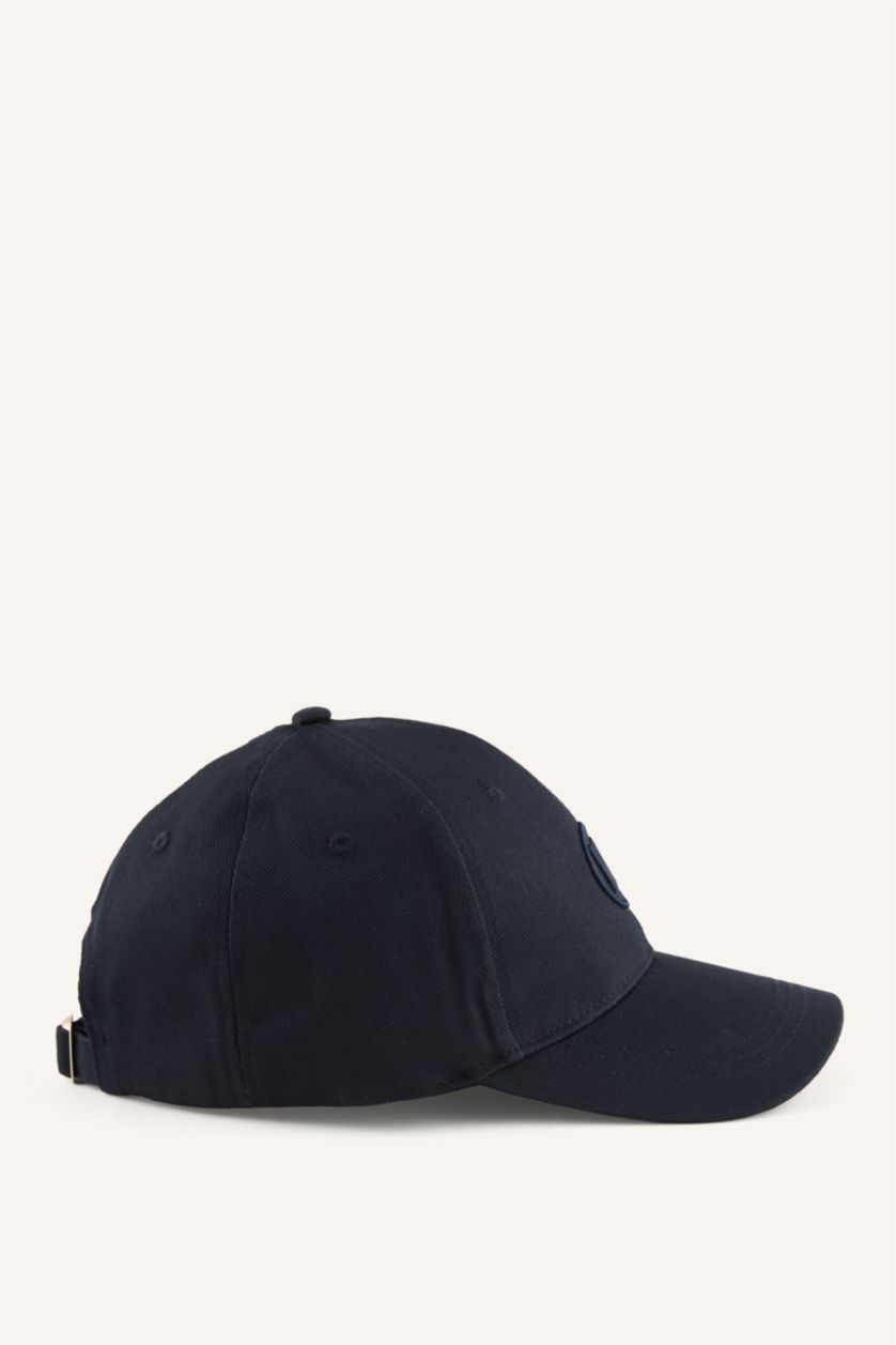Men Black Man Gabardine Embroidered Hat