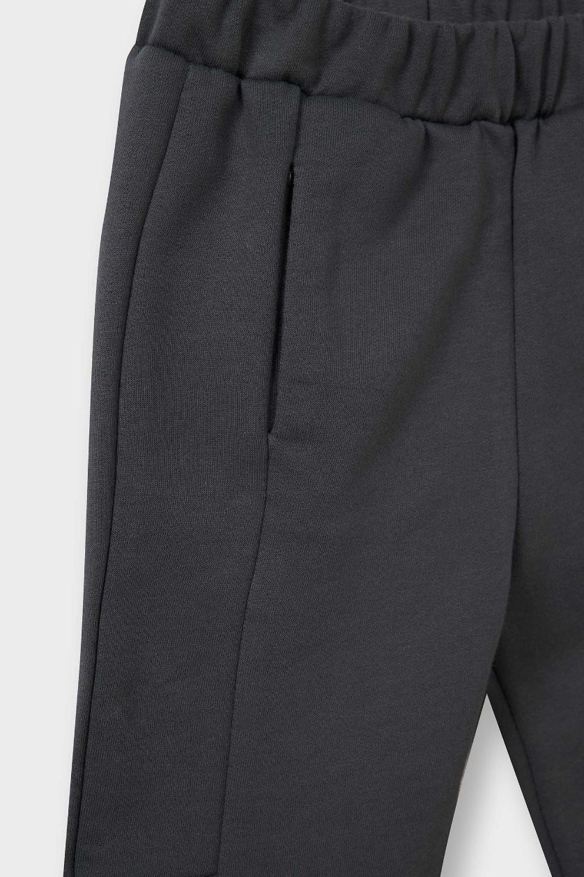 Erkek Bebek Antrasit Beli Lastikli 2'li Eşofman Altı Erkek Bebek