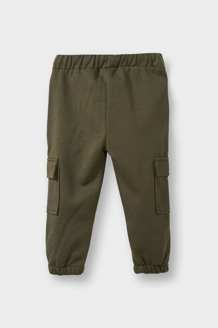 Erkek Bebek Açık Haki Dokuma Etiketli Beli Lastikli Eşofman Altı Erkek Bebek