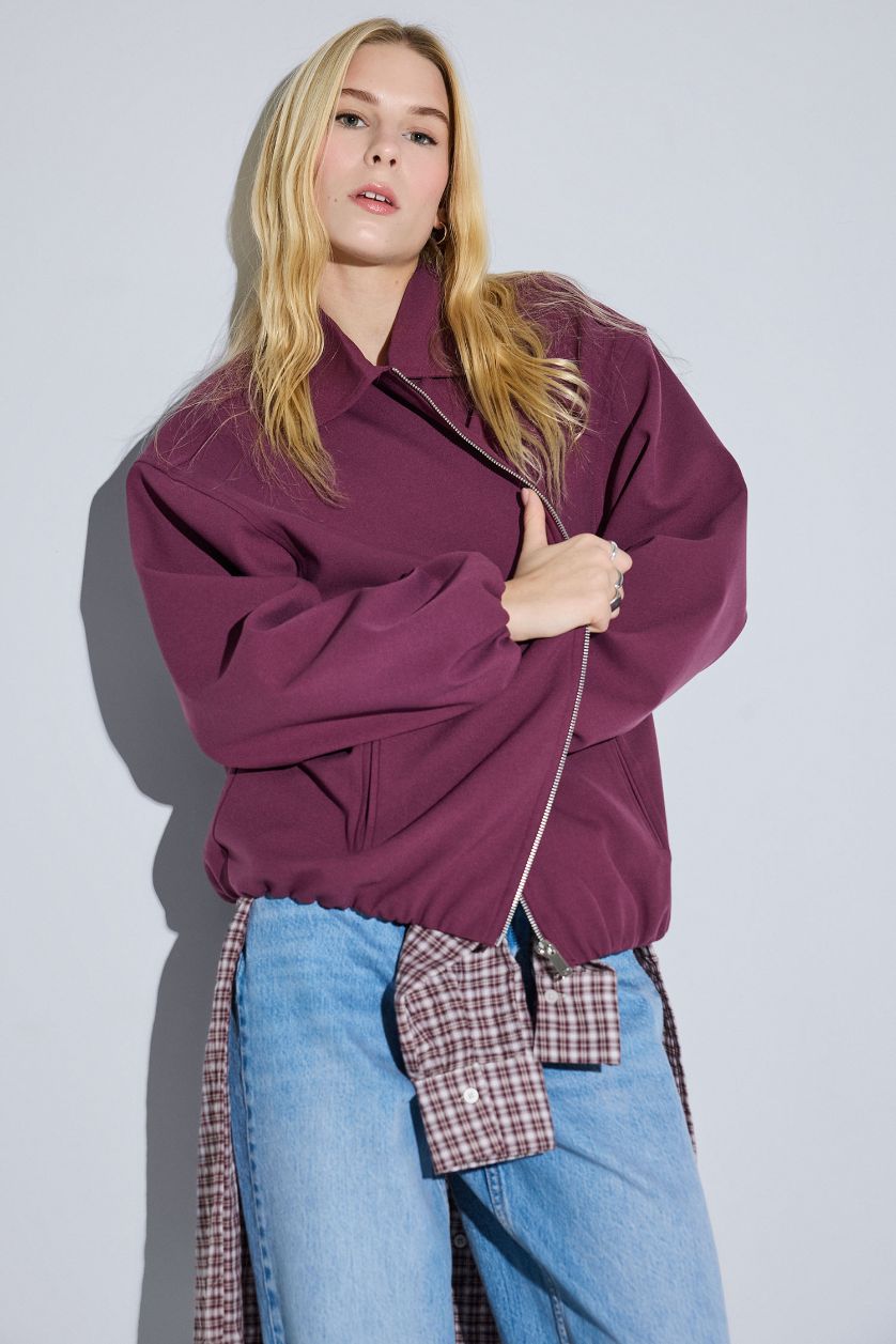 نساء خمري سترة بليزر بياخة جاكيت