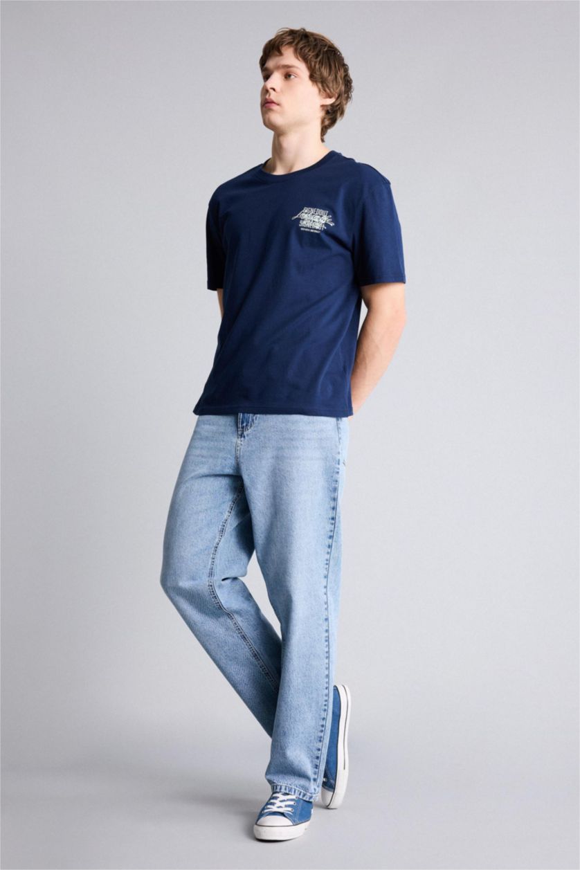 Ерлер әскери-теңіз 100% мақта баспалы футболка