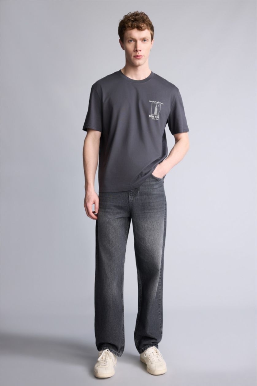 Ерлер Антрацит 100% мақта баспалы футболка