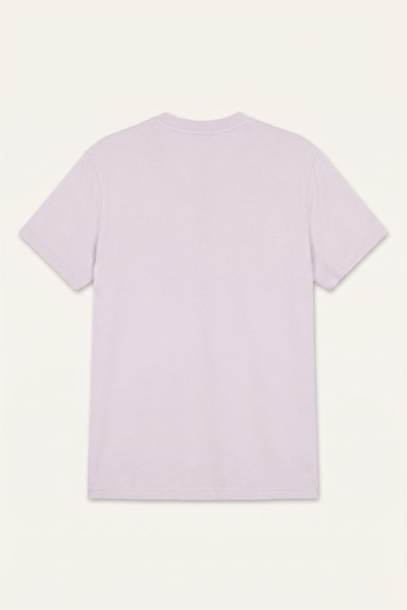 MAN Light Lilac Regular Fit 100% Cotton Printed Short Sleeve T-Shirt