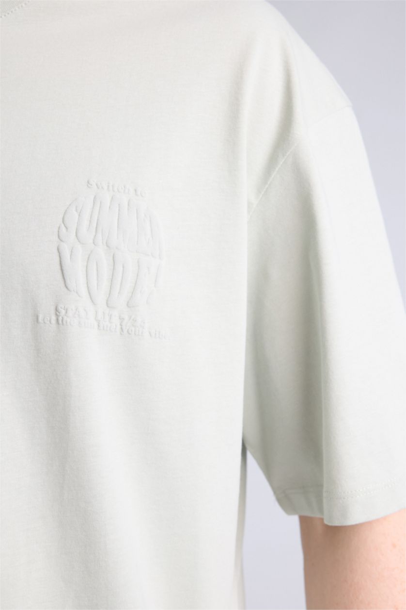 Erkek Mint Boxy Fıt Kısa Kollu Tişört