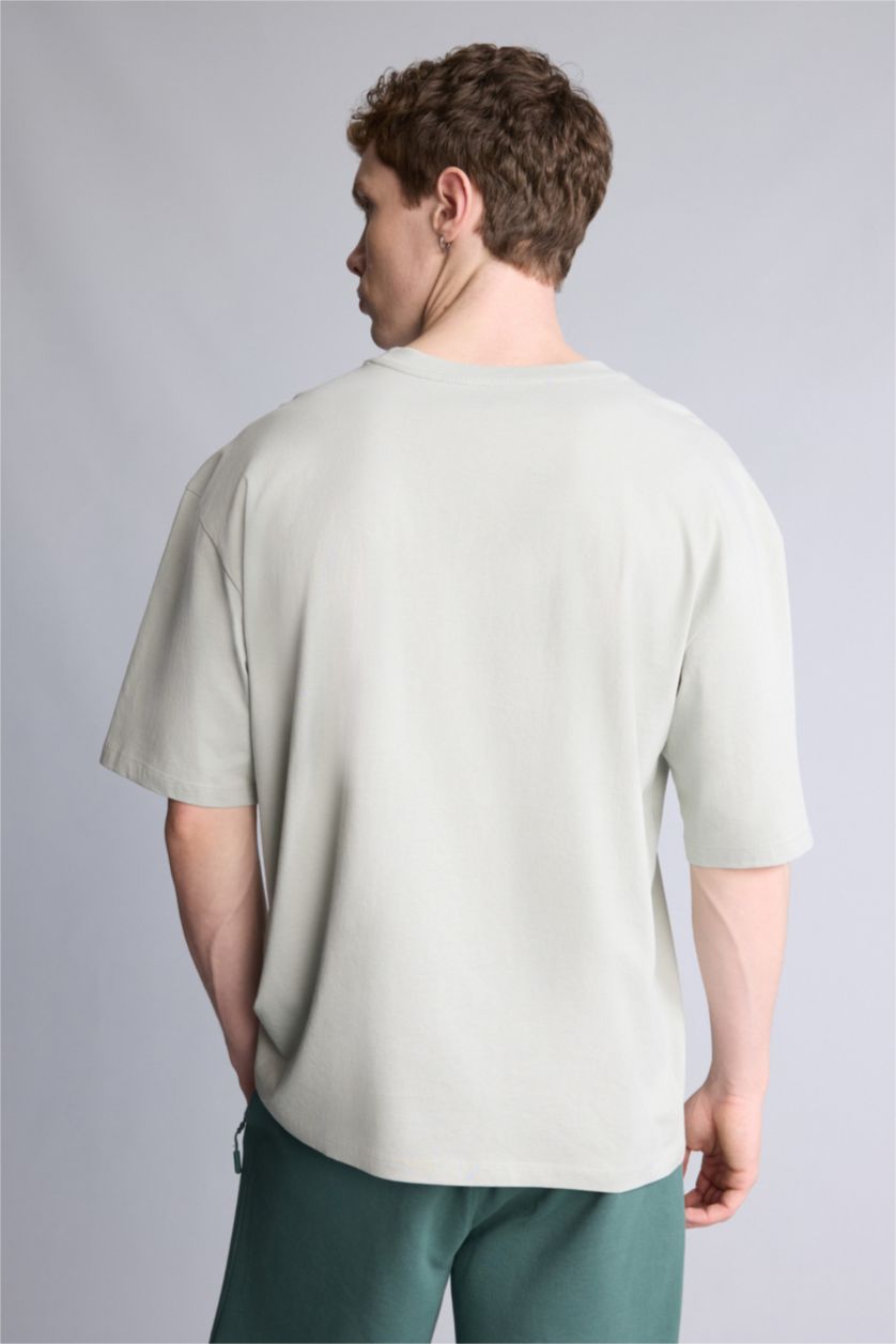 Erkek Mint Boxy Fıt Kısa Kollu Tişört
