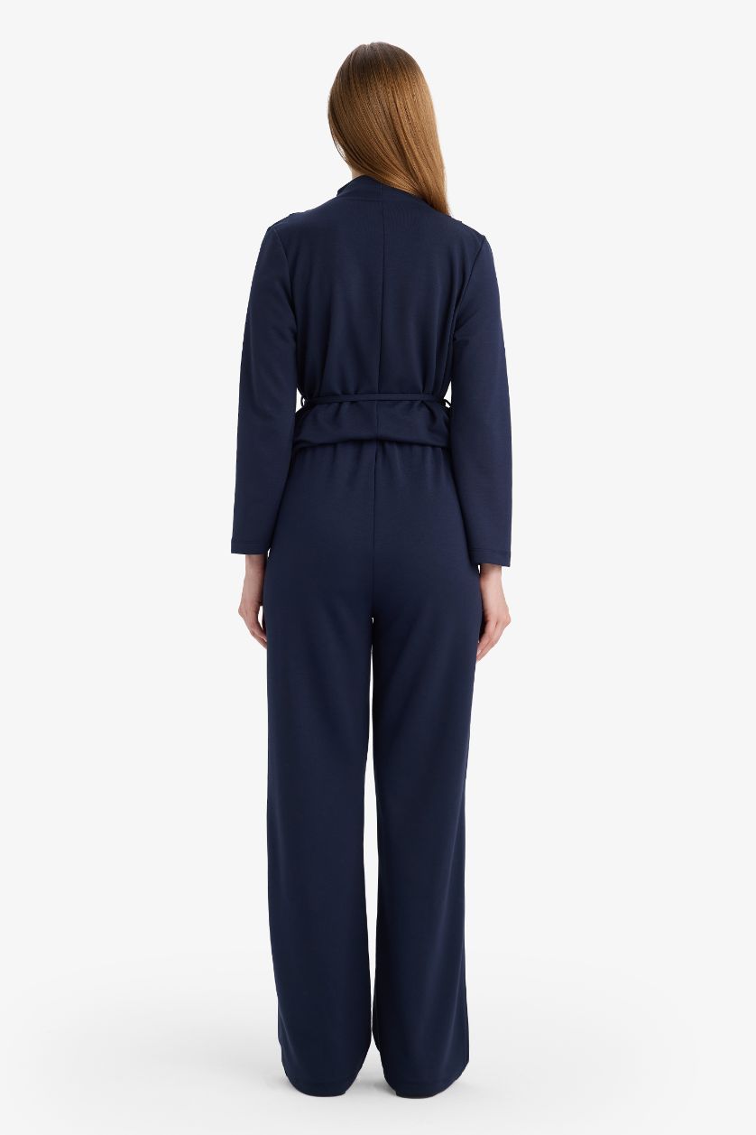 حريمي كحلي بنطلون وايد ليج برجل واسع