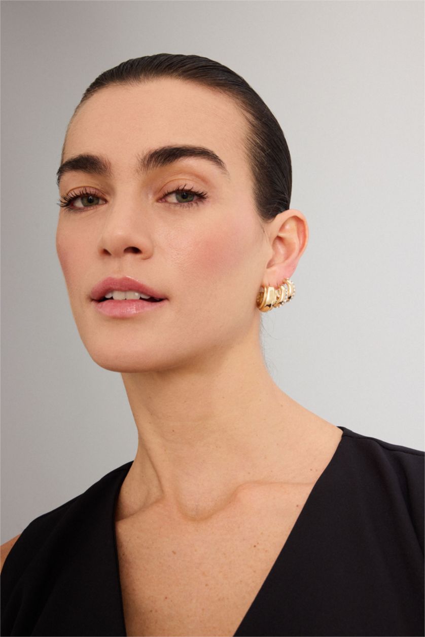 Women Altın 4 piece Earring