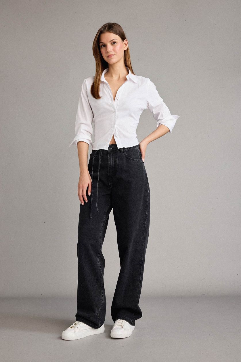 Woman Black Denim Trousers