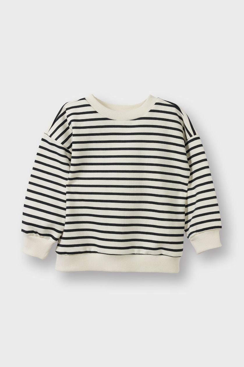 Erkek Bebek Antrasit Erkek Bebek Bisiklet Yaka İçi Yumuşak Tüylü 2'li Sweatshirt