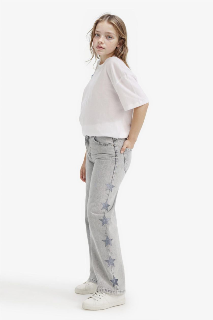 Girls & Teens Grey Denim Trousers