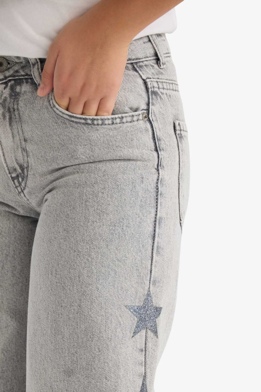 Girls & Teens Grey Denim Trousers