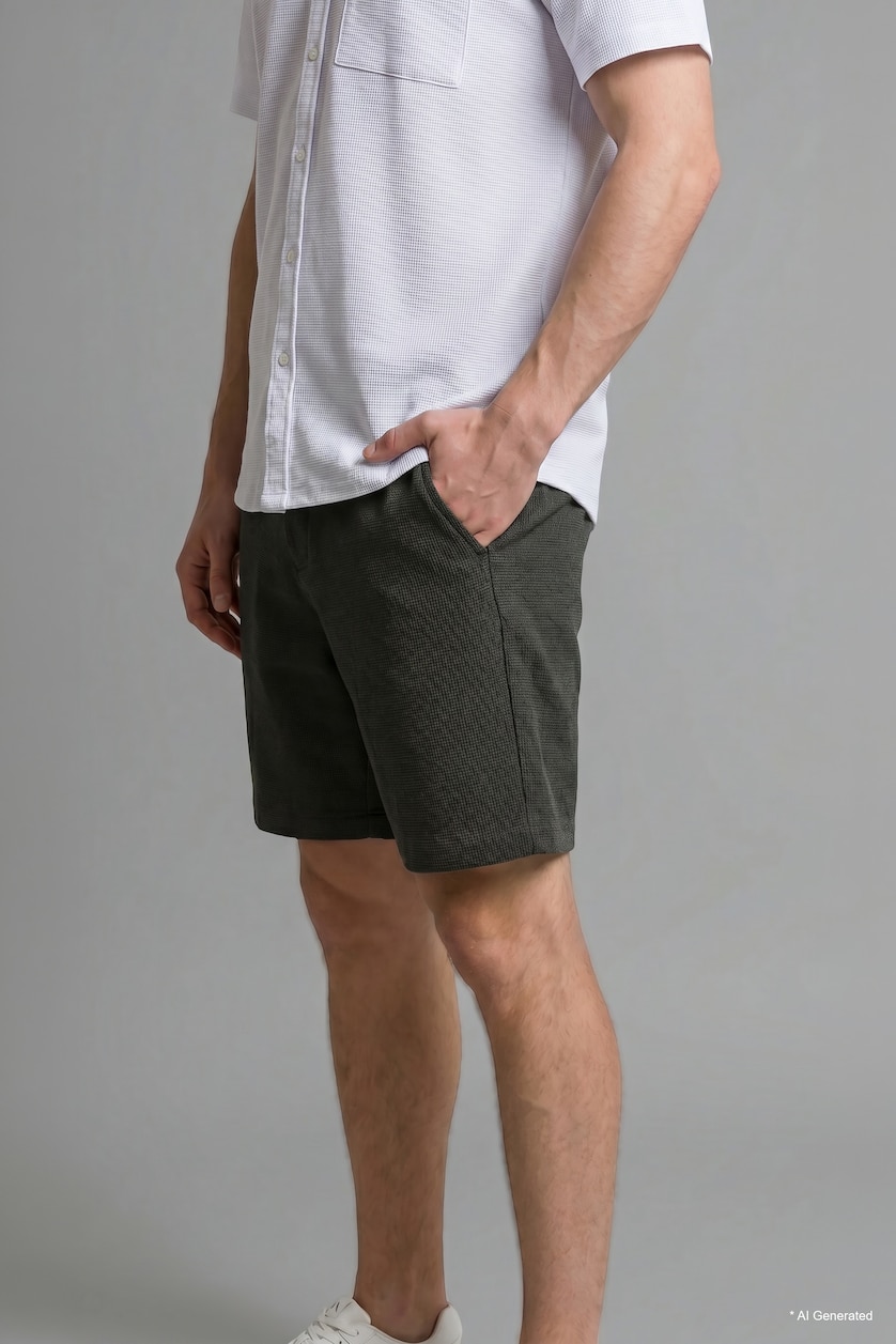 MAN Dark Green Relax Fit Green Shorts
