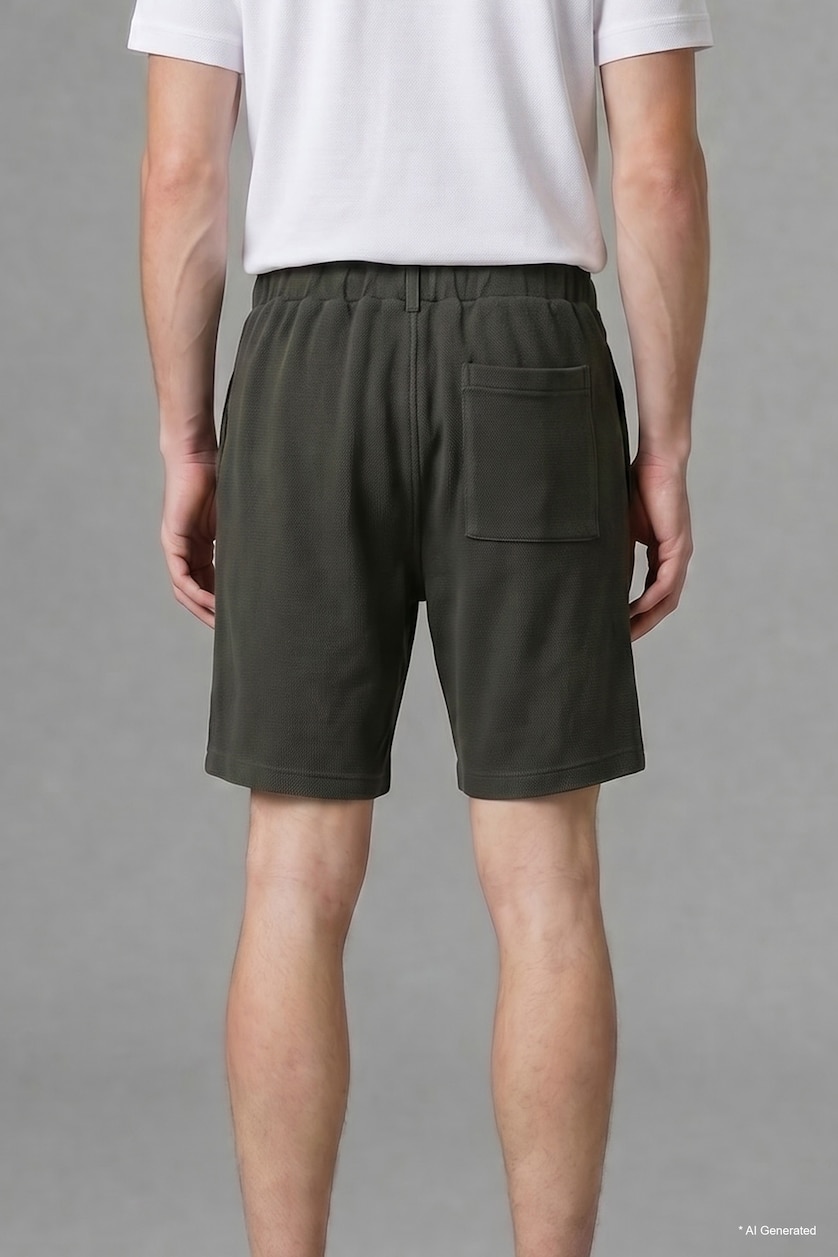 MAN Dark Green Relax Fit Green Shorts